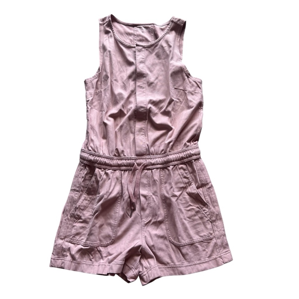Athleta Casual Romper Jumpsuit, Size Small, Dusty Pink, Comfort, Tie Waist